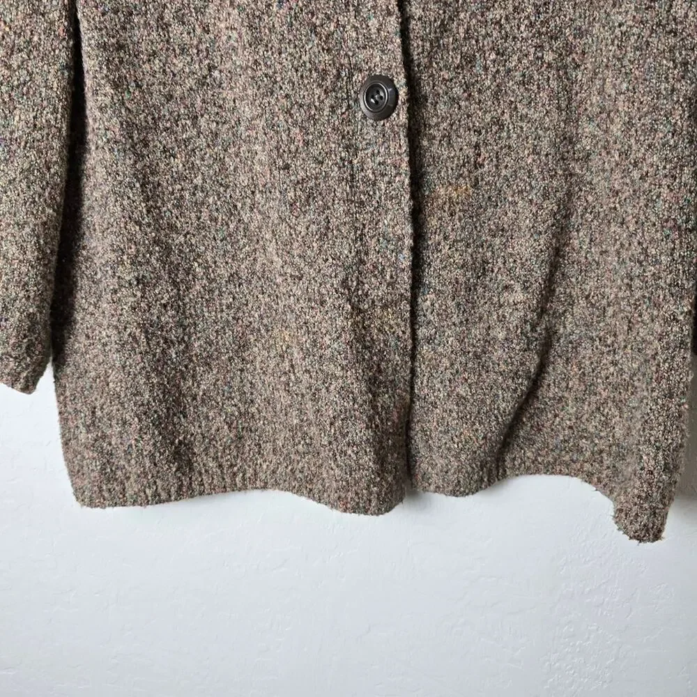 Christopher & Banks Brown Knit Mouline Cropped Sweater Grannycore Cottagecore M - Picture 5 of 12